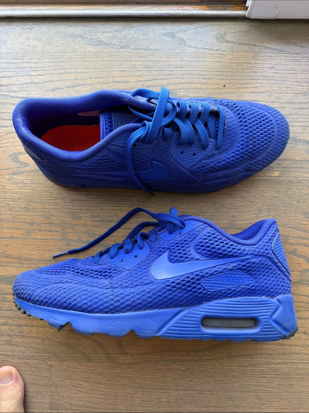 Nike Men’s Air Max 90 Blue Mesh Air Max Sneakers - Picture 2 of 5